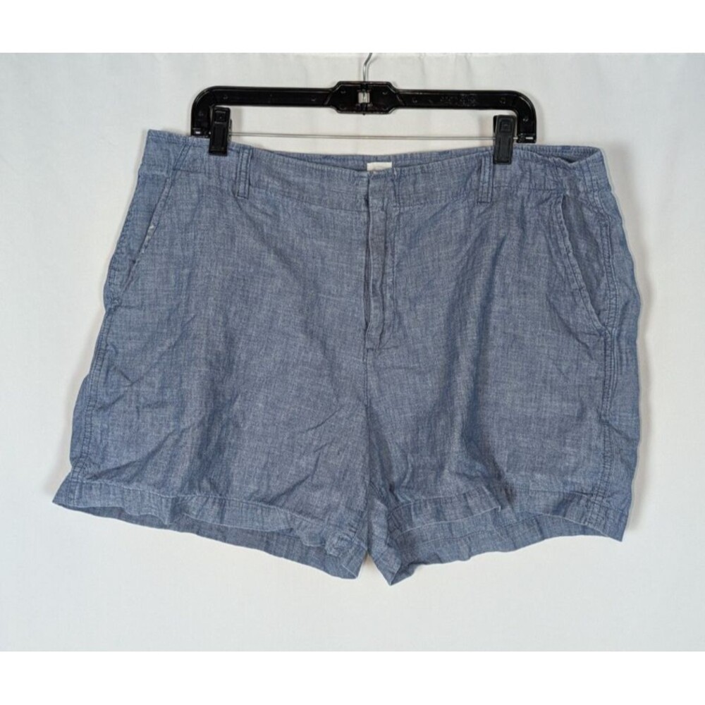 Gap Shorts 18 Women's Blue Chambray Downtown Khaki Shorts Everyday Easy Wear